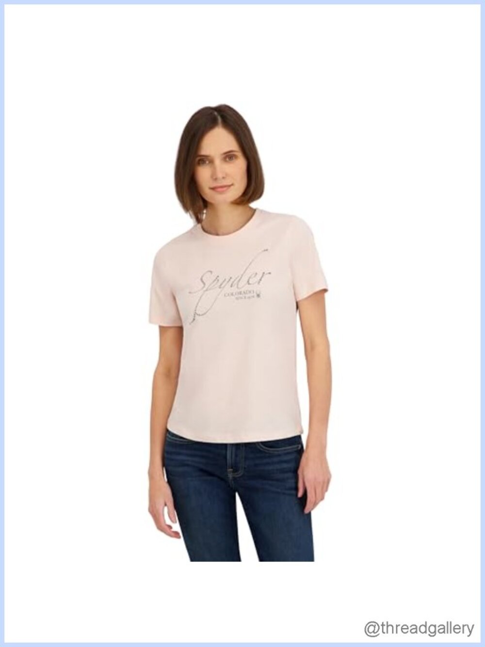 Spyder Sparkle Logo Graphic Short Sleeve Crew Neck Tee Regular Fit